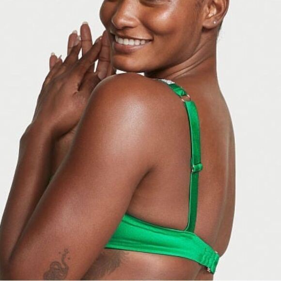 Victorias Secret Swim Shine Strap Sexy Tee Push Up Bikini Top Green - Picture 2 of 3
